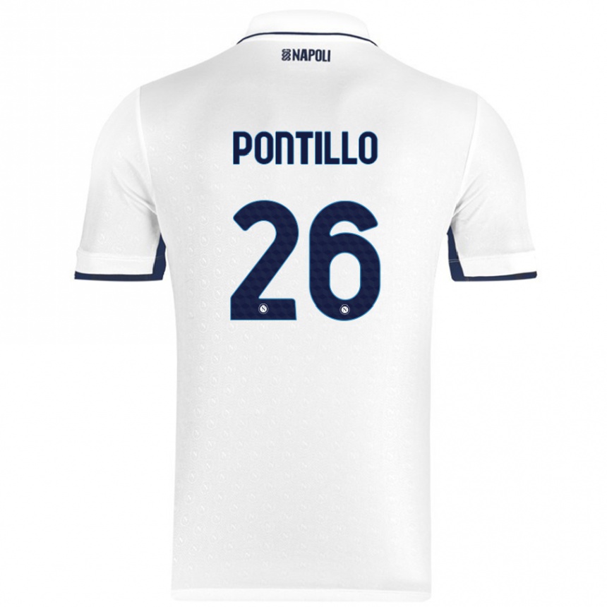 Kinder Fußball Pasquale Pontillo #26 Weiß Königsblau Auswärtstrikot Trikot 2024/25 T-Shirt Luxemburg