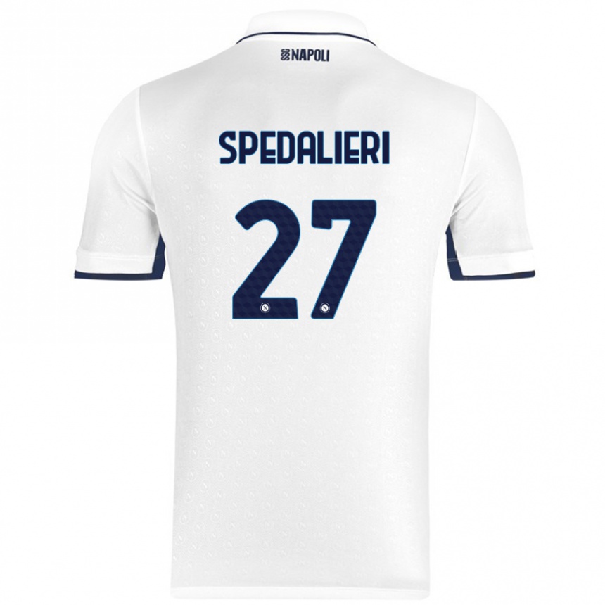 Kinder Fußball Johnatan Andrea Spedalieri #27 Weiß Königsblau Auswärtstrikot Trikot 2024/25 T-Shirt Luxemburg