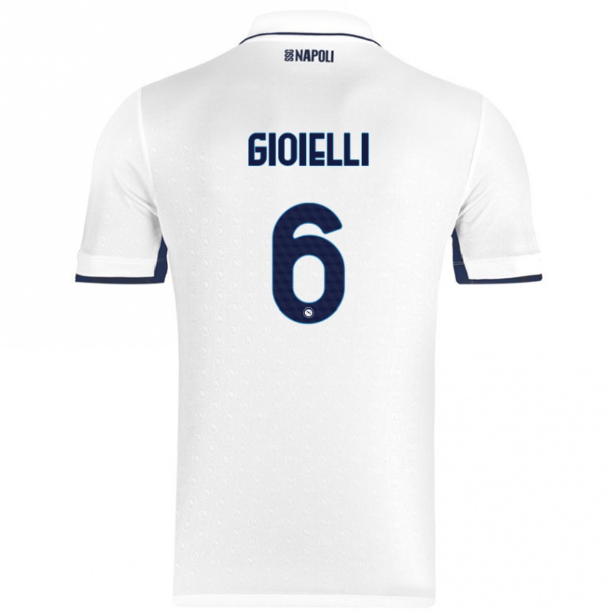 Kinder Fußball Francesco Pio Gioielli #6 Weiß Königsblau Auswärtstrikot Trikot 2024/25 T-Shirt Luxemburg