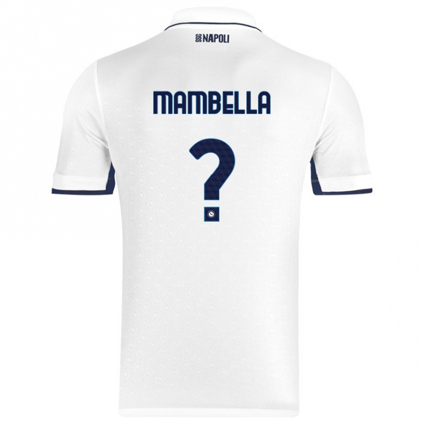 Kinder Fußball Andrea Mambella #0 Weiß Königsblau Auswärtstrikot Trikot 2024/25 T-Shirt Luxemburg