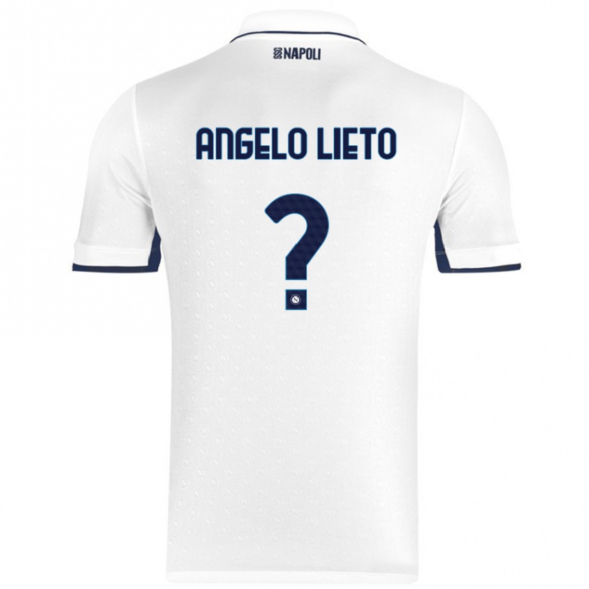 Kinder Fußball Angelo Lieto #0 Weiß Königsblau Auswärtstrikot Trikot 2024/25 T-Shirt Luxemburg