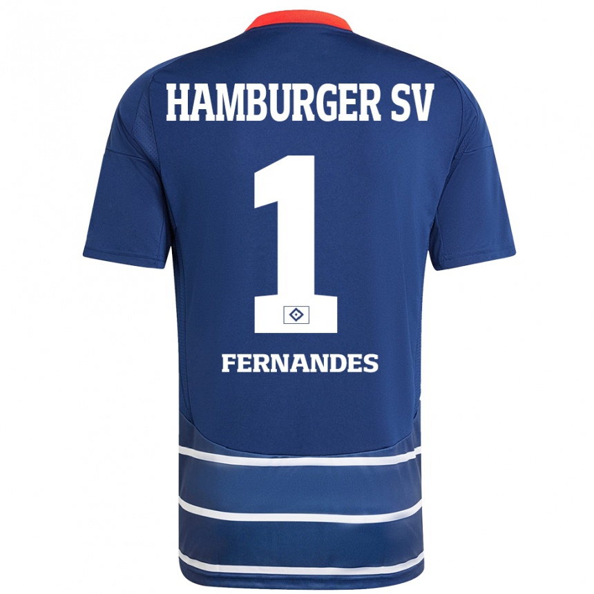 Kinder Fußball Daniel Heuer Fernandes #1 Dunkelblau Auswärtstrikot Trikot 2024/25 T-Shirt Luxemburg