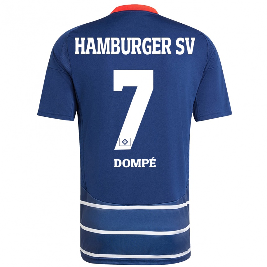 Kinder Fußball Jean-Luc Dompé #7 Dunkelblau Auswärtstrikot Trikot 2024/25 T-Shirt Luxemburg