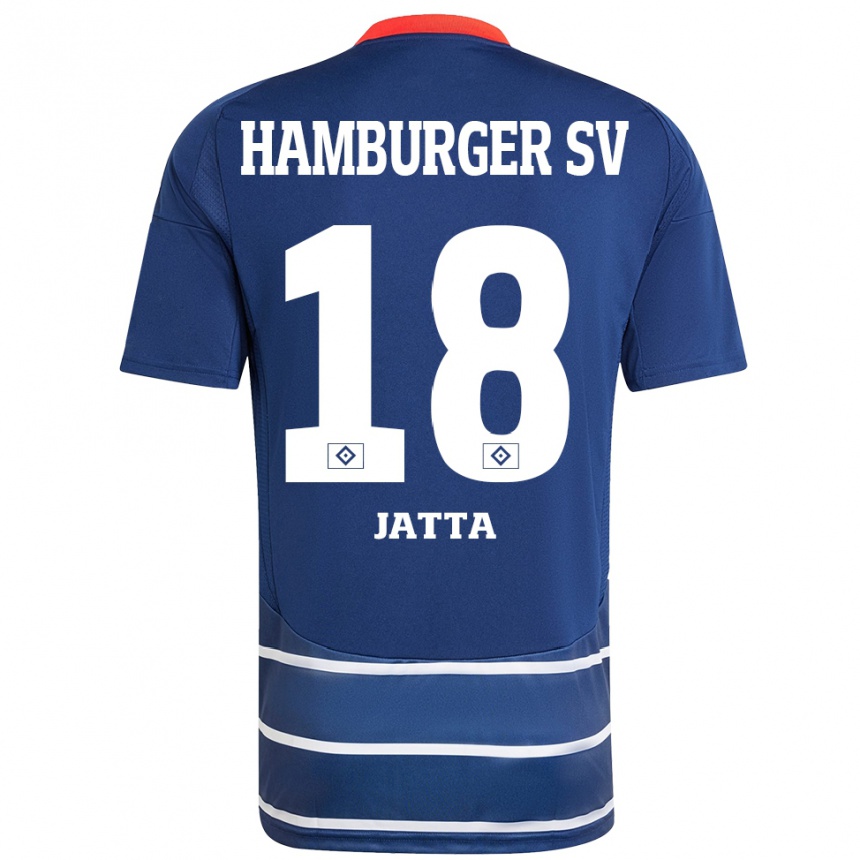 Kinder Fußball Bakery Jatta #18 Dunkelblau Auswärtstrikot Trikot 2024/25 T-Shirt Luxemburg