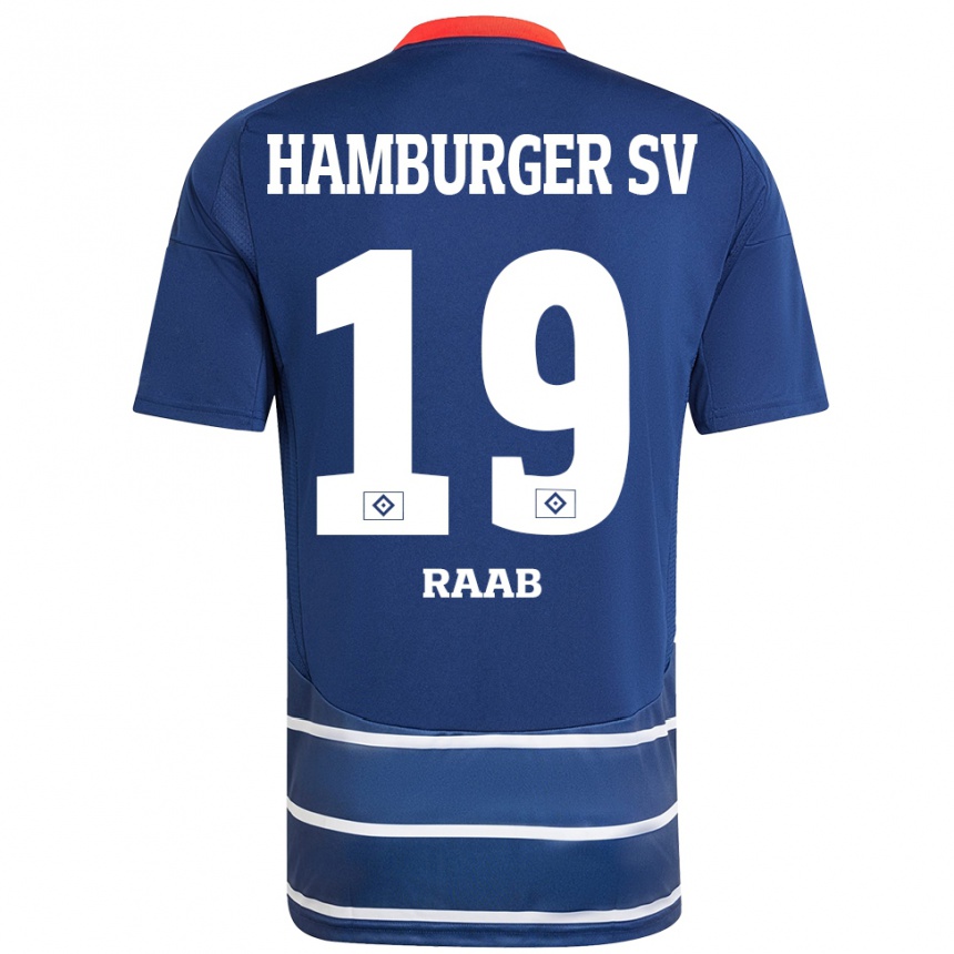 Kinder Fußball Matheo Raab #19 Dunkelblau Auswärtstrikot Trikot 2024/25 T-Shirt Luxemburg