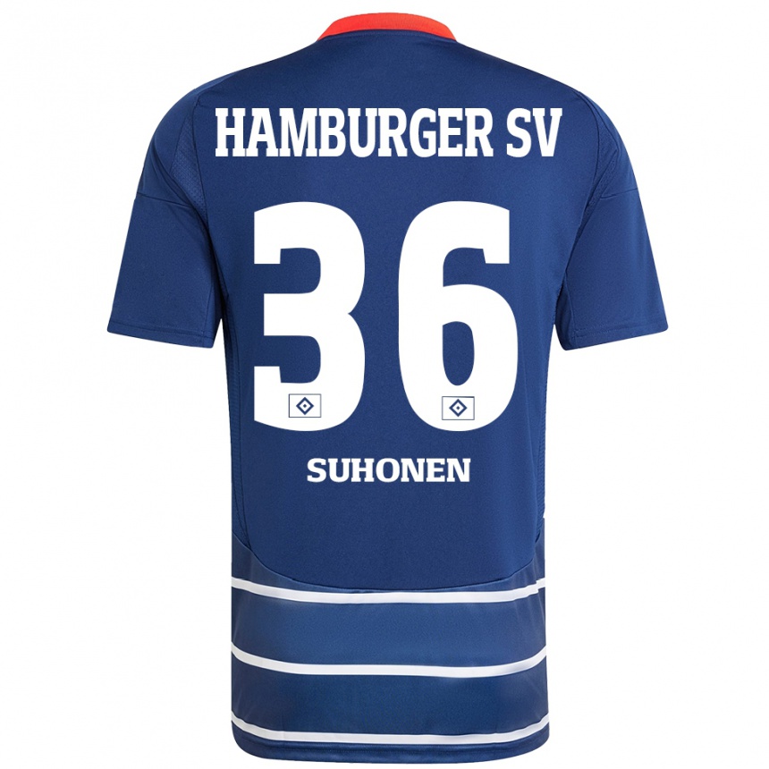 Kinder Fußball Anssi Suhonen #36 Dunkelblau Auswärtstrikot Trikot 2024/25 T-Shirt Luxemburg