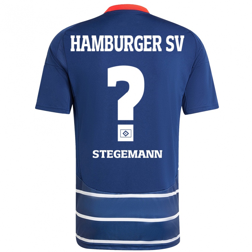 Kinder Fußball Jean-Pierre Stegemann #0 Dunkelblau Auswärtstrikot Trikot 2024/25 T-Shirt Luxemburg