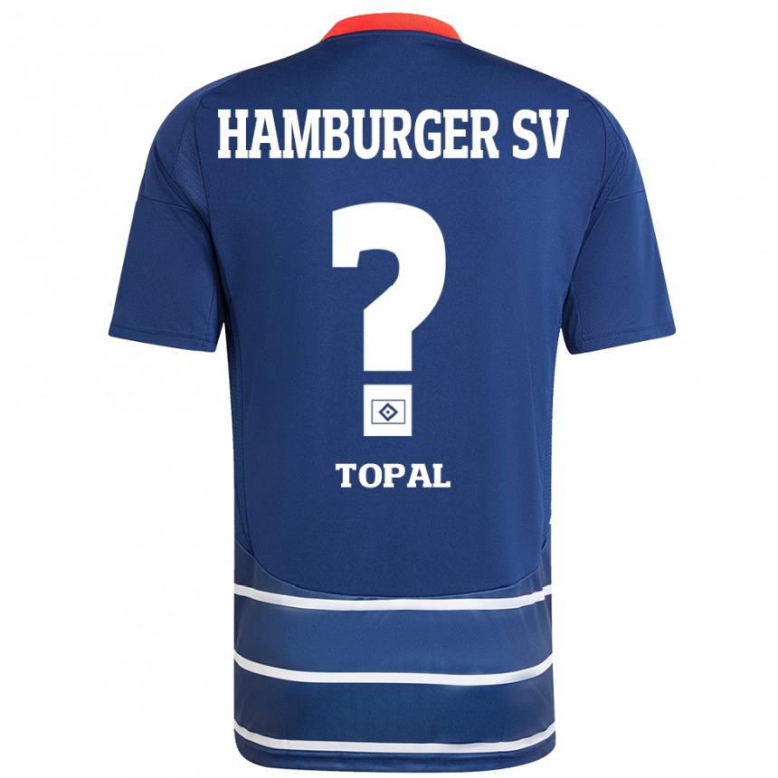 Kinder Fußball Murat Topal #0 Dunkelblau Auswärtstrikot Trikot 2024/25 T-Shirt Luxemburg