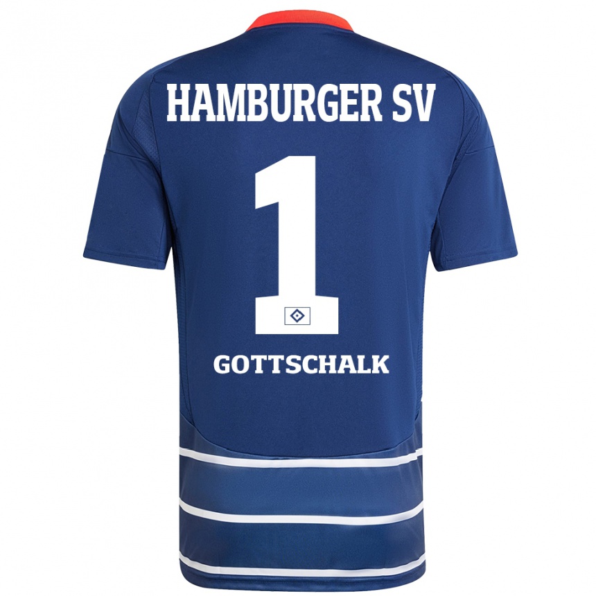 Kinder Fußball Juri Gottschalk #1 Dunkelblau Auswärtstrikot Trikot 2024/25 T-Shirt Luxemburg