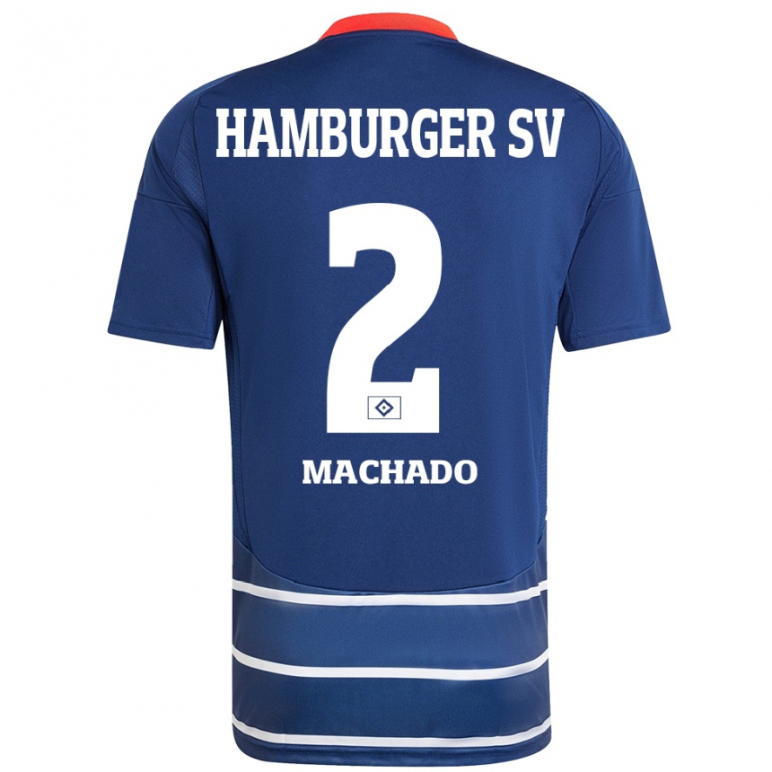 Kinder Fußball Kilian Hölscher Machado #2 Dunkelblau Auswärtstrikot Trikot 2024/25 T-Shirt Luxemburg