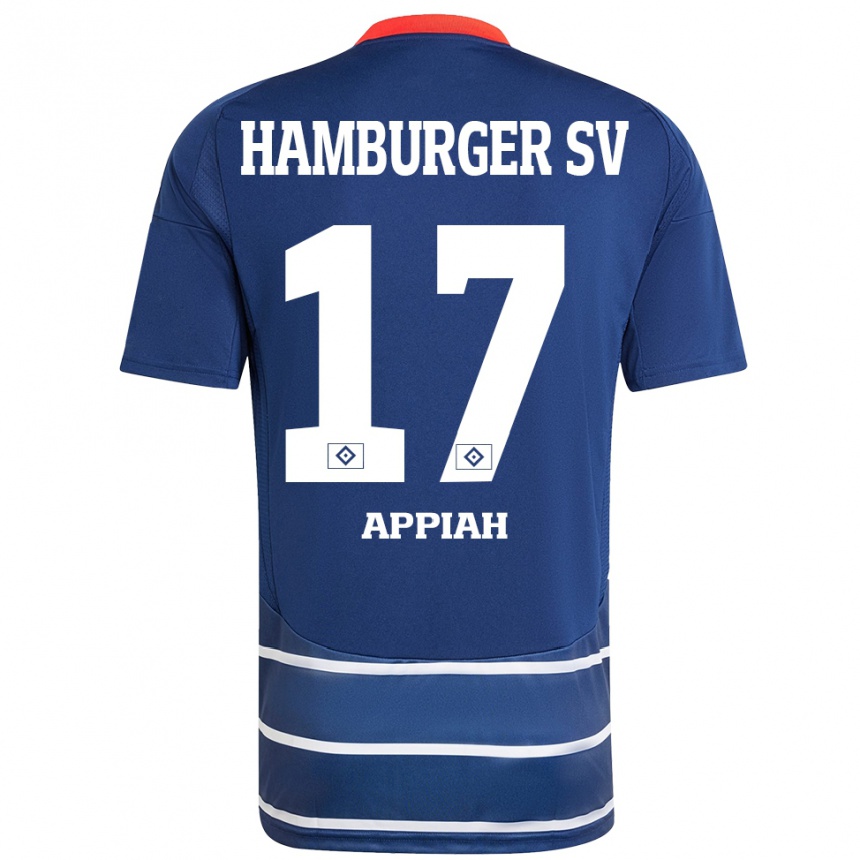 Kinder Fußball Emmanuel Appiah #17 Dunkelblau Auswärtstrikot Trikot 2024/25 T-Shirt Luxemburg