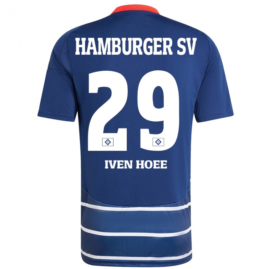 Kinder Fußball Lennart Iven Hoee #29 Dunkelblau Auswärtstrikot Trikot 2024/25 T-Shirt Luxemburg