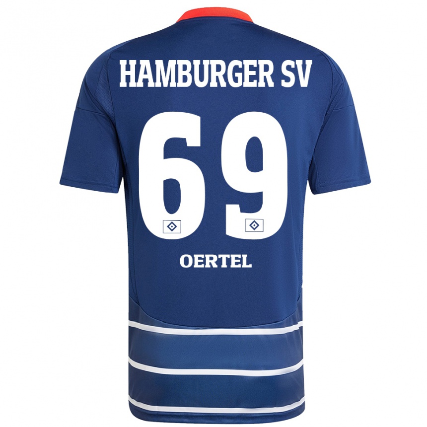 Kinder Fußball Jan Oertel #69 Dunkelblau Auswärtstrikot Trikot 2024/25 T-Shirt Luxemburg