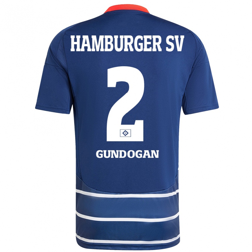 Kinder Fußball Haci Gündogan #2 Dunkelblau Auswärtstrikot Trikot 2024/25 T-Shirt Luxemburg