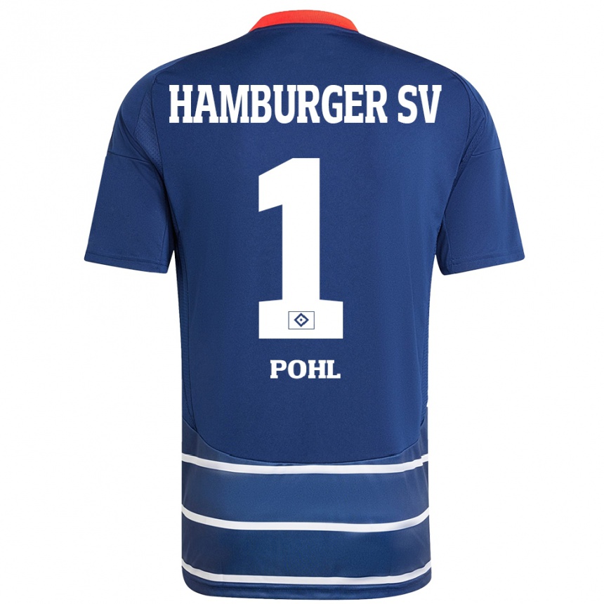 Kinder Fußball Christina Pohl #1 Dunkelblau Auswärtstrikot Trikot 2024/25 T-Shirt Luxemburg