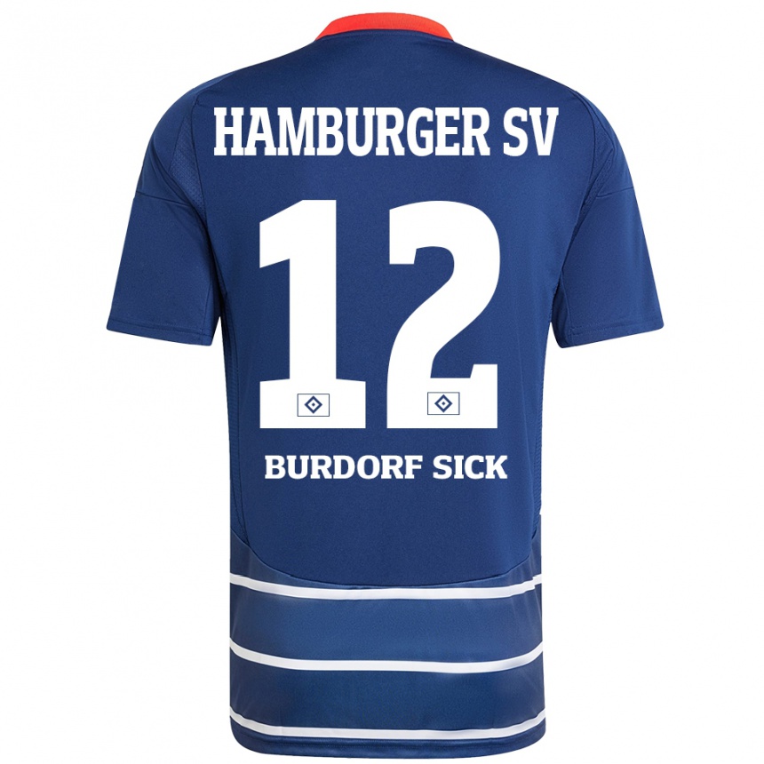 Kinder Fußball Emma Burdorf-Sick #12 Dunkelblau Auswärtstrikot Trikot 2024/25 T-Shirt Luxemburg