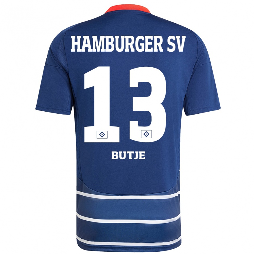 Kinder Fußball Sophie Bütje #13 Dunkelblau Auswärtstrikot Trikot 2024/25 T-Shirt Luxemburg