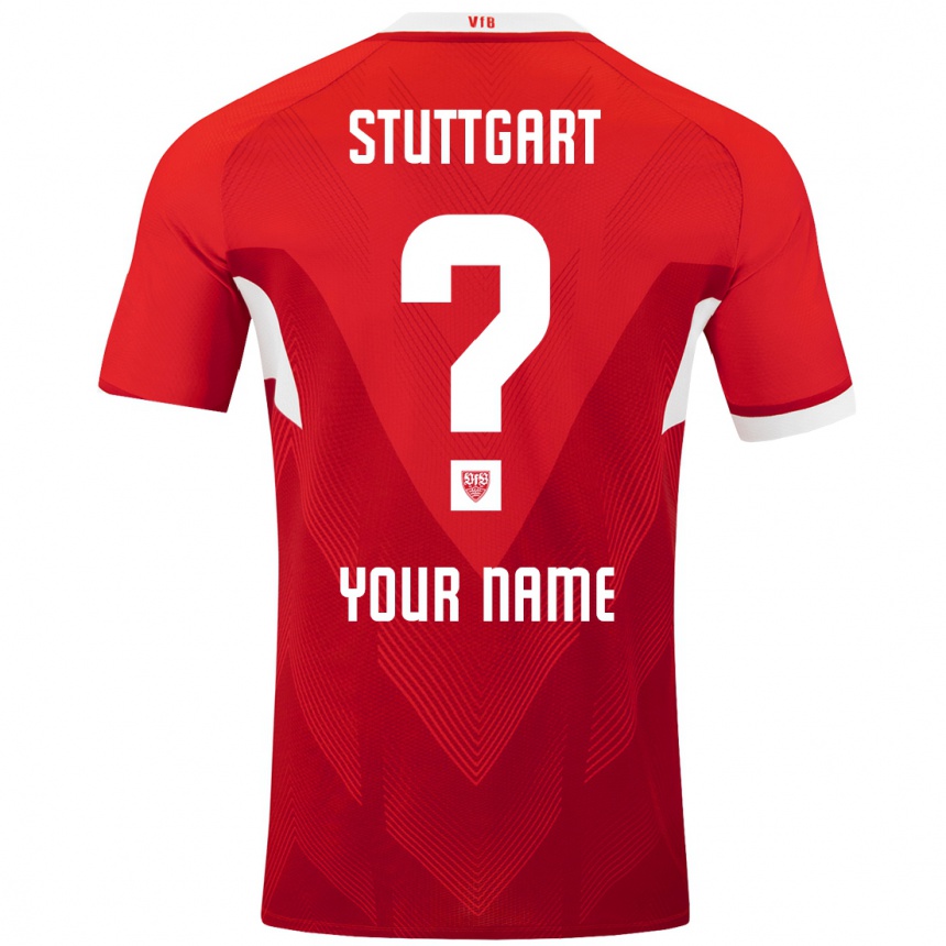 Kinder Fußball Ihren Namen #0 Rot Weiß Auswärtstrikot Trikot 2024/25 T-Shirt Luxemburg