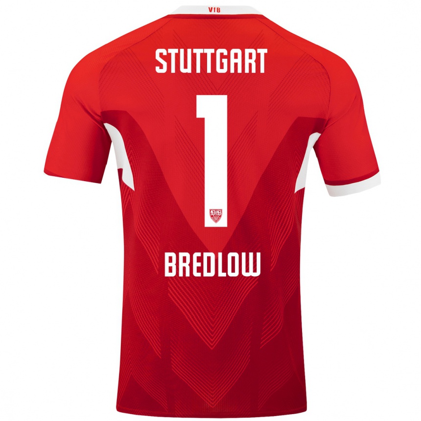 Kinder Fußball Fabian Bredlow #1 Rot Weiß Auswärtstrikot Trikot 2024/25 T-Shirt Luxemburg