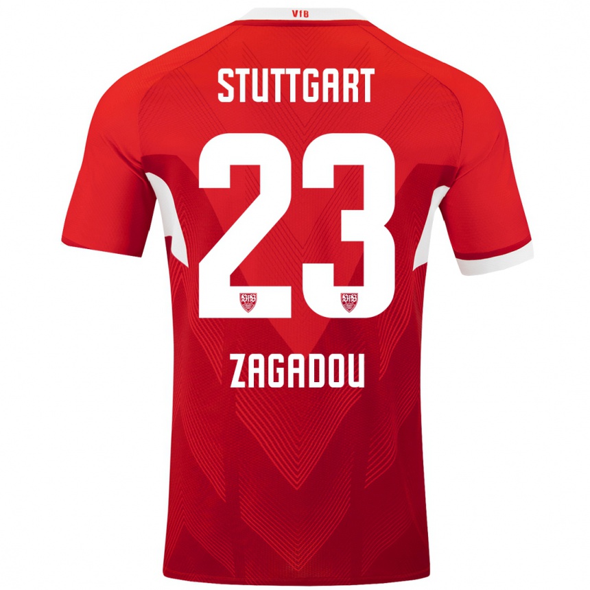 Kinder Fußball Dan-Axel Zagadou #23 Rot Weiß Auswärtstrikot Trikot 2024/25 T-Shirt Luxemburg