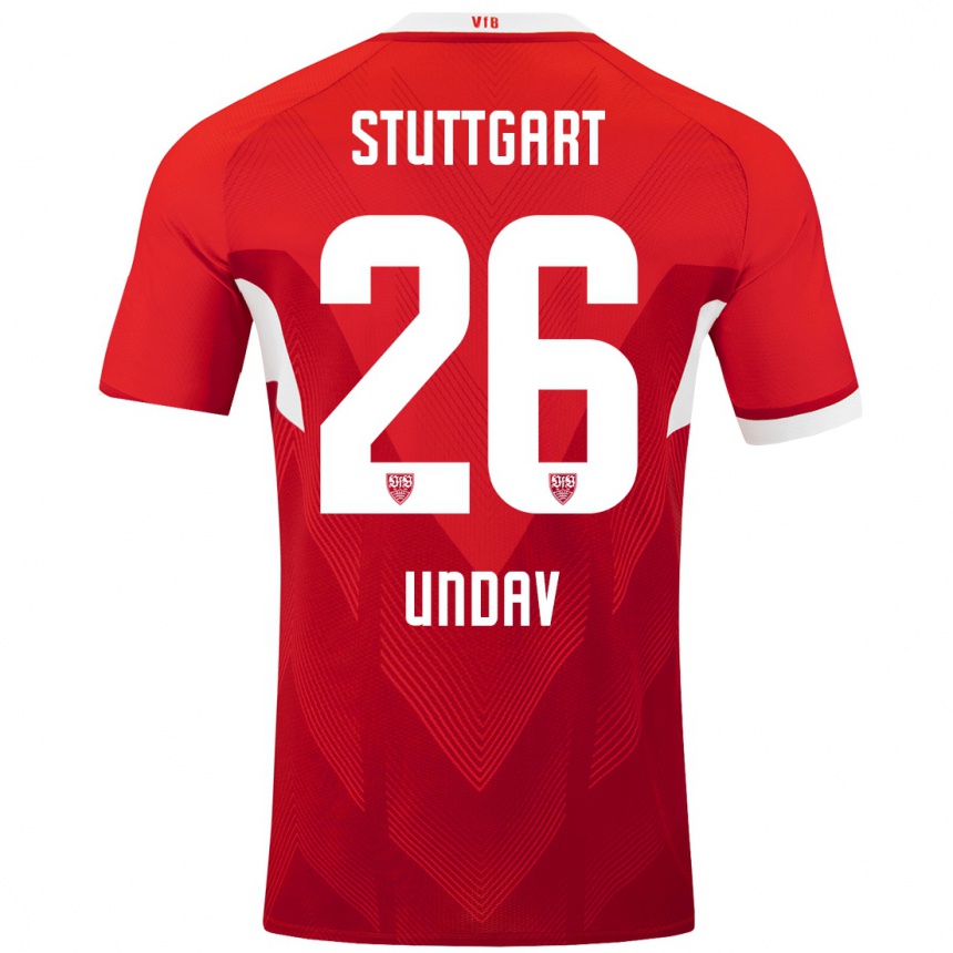 Kinder Fußball Deniz Undav #26 Rot Weiß Auswärtstrikot Trikot 2024/25 T-Shirt Luxemburg