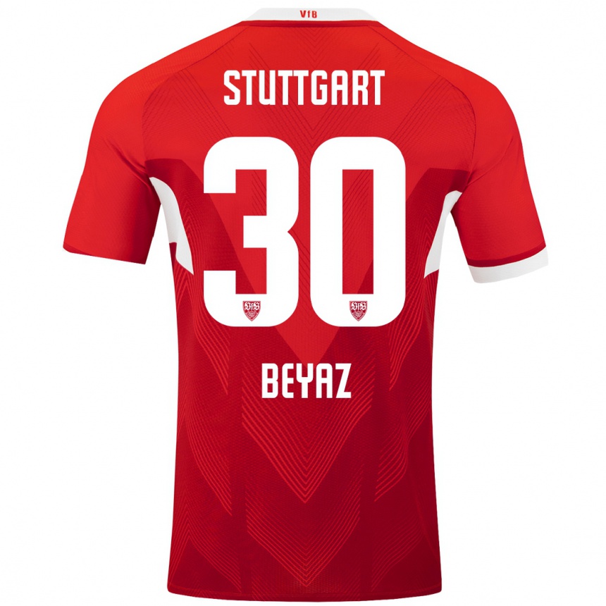 Kinder Fußball Ömer Beyaz #30 Rot Weiß Auswärtstrikot Trikot 2024/25 T-Shirt Luxemburg