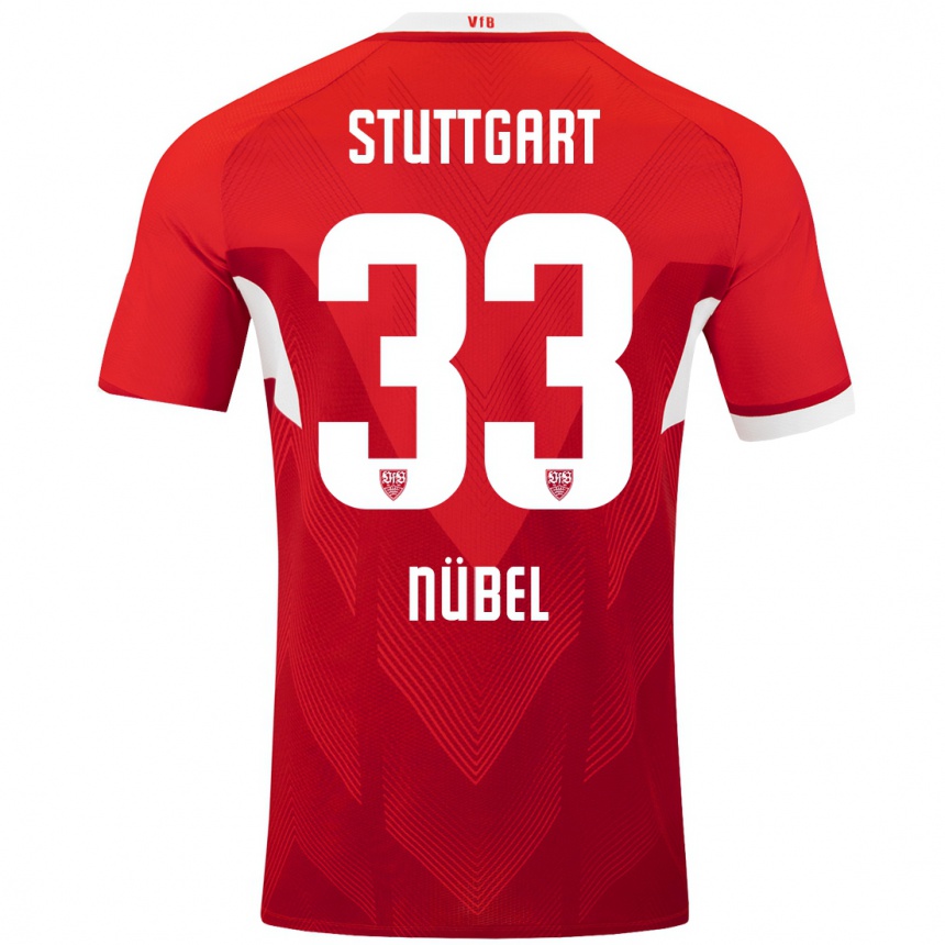 Kinder Fußball Alexander Nübel #33 Rot Weiß Auswärtstrikot Trikot 2024/25 T-Shirt Luxemburg