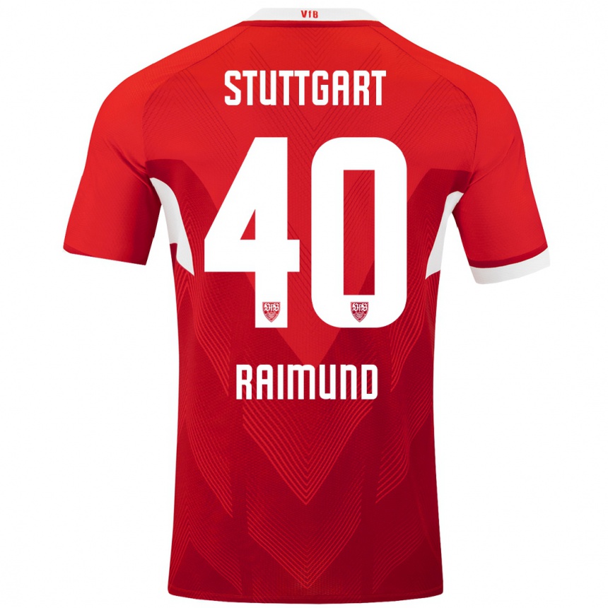 Kinder Fußball Luca Raimund #40 Rot Weiß Auswärtstrikot Trikot 2024/25 T-Shirt Luxemburg