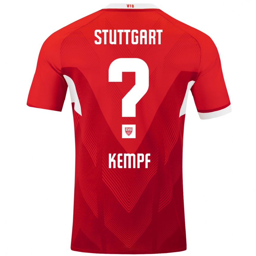 Kinder Fußball Karl Kempf #0 Rot Weiß Auswärtstrikot Trikot 2024/25 T-Shirt Luxemburg