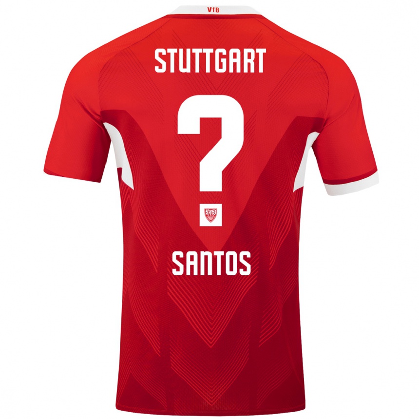 Kinder Fußball Tom Santos #0 Rot Weiß Auswärtstrikot Trikot 2024/25 T-Shirt Luxemburg