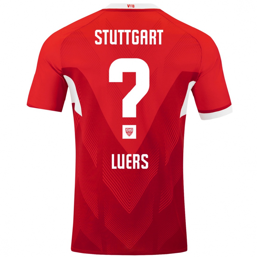 Kinder Fußball Julian Lüers #0 Rot Weiß Auswärtstrikot Trikot 2024/25 T-Shirt Luxemburg