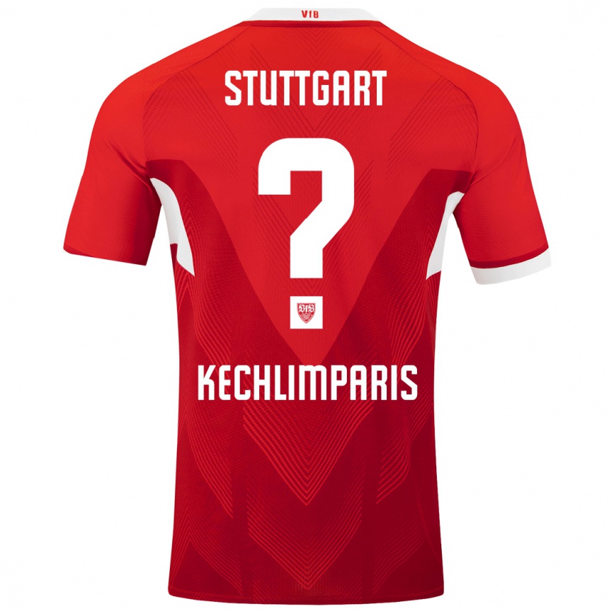 Kinder Fußball Ioannis Kechlimparis #0 Rot Weiß Auswärtstrikot Trikot 2024/25 T-Shirt Luxemburg