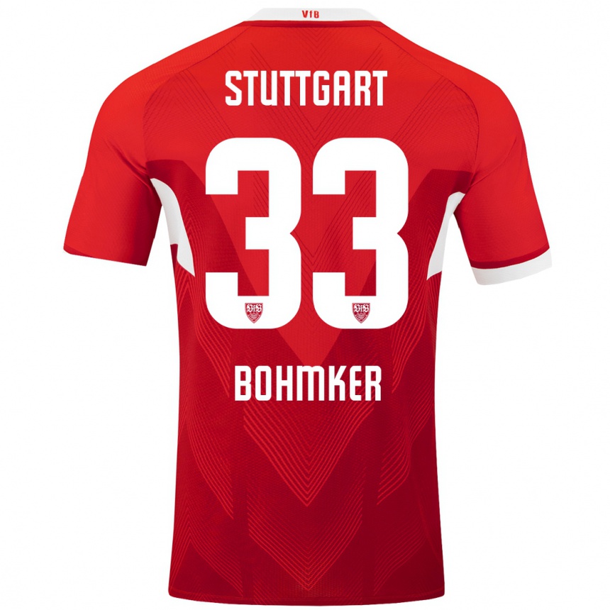 Kinder Fußball Finn Böhmker #33 Rot Weiß Auswärtstrikot Trikot 2024/25 T-Shirt Luxemburg