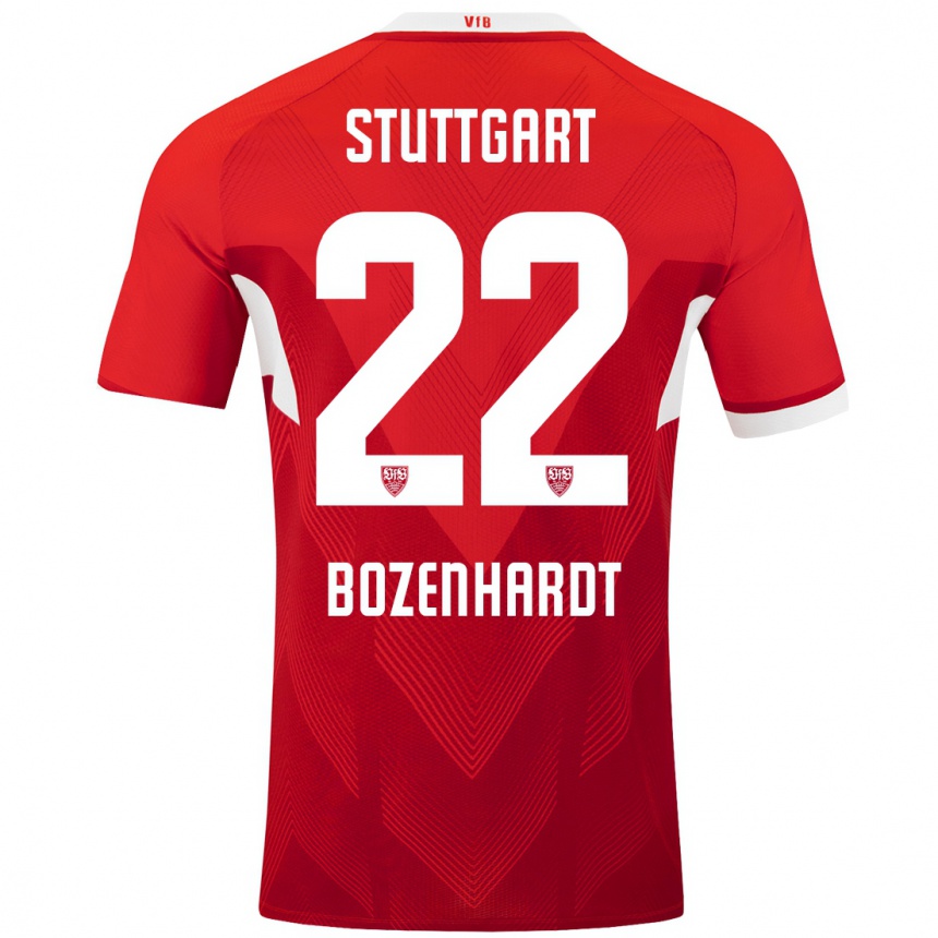 Kinder Fußball Laura Bozenhardt #22 Rot Weiß Auswärtstrikot Trikot 2024/25 T-Shirt Luxemburg