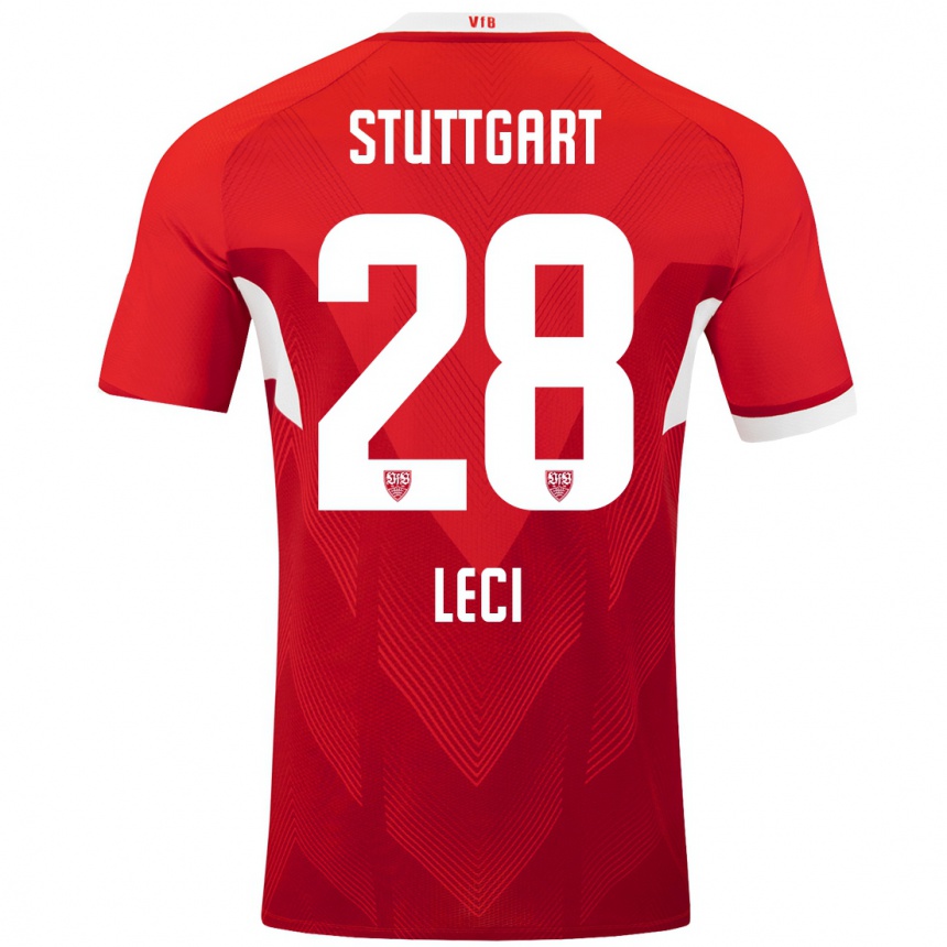 Kinder Fußball Besarta Leci #28 Rot Weiß Auswärtstrikot Trikot 2024/25 T-Shirt Luxemburg