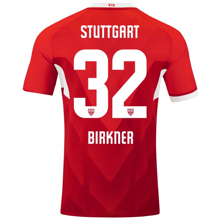 Kinder Fußball Hanna Birkner #32 Rot Weiß Auswärtstrikot Trikot 2024/25 T-Shirt Luxemburg