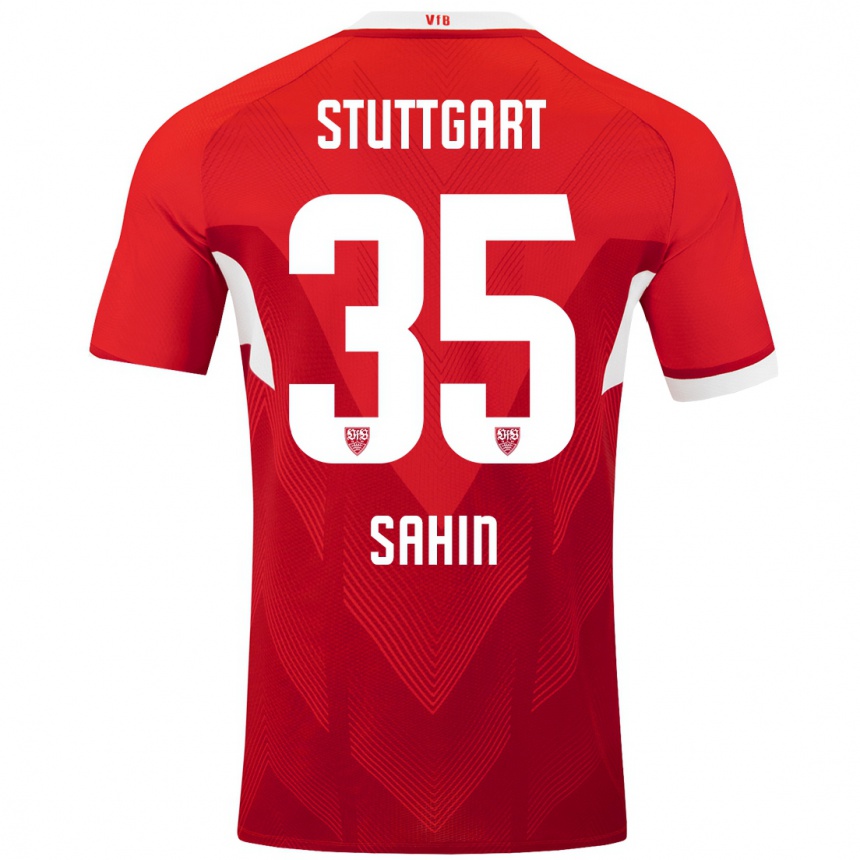 Kinder Fußball Mehmet Sahin #35 Rot Weiß Auswärtstrikot Trikot 2024/25 T-Shirt Luxemburg