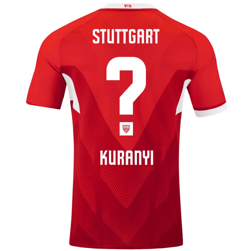 Kinder Fußball Karlo Kuranyi #0 Rot Weiß Auswärtstrikot Trikot 2024/25 T-Shirt Luxemburg