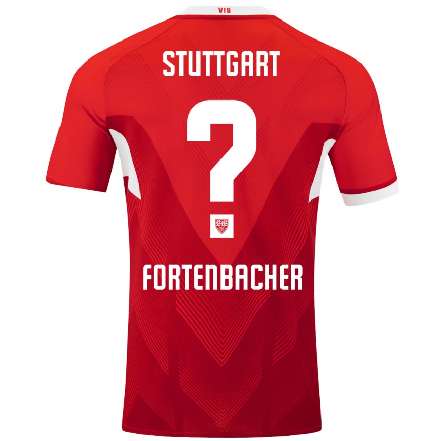 Kinder Fußball Jannik Fortenbacher #0 Rot Weiß Auswärtstrikot Trikot 2024/25 T-Shirt Luxemburg