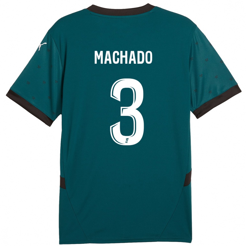 Kinder Fußball Deiver Machado #3 Dunkelgrün Auswärtstrikot Trikot 2024/25 T-Shirt Luxemburg