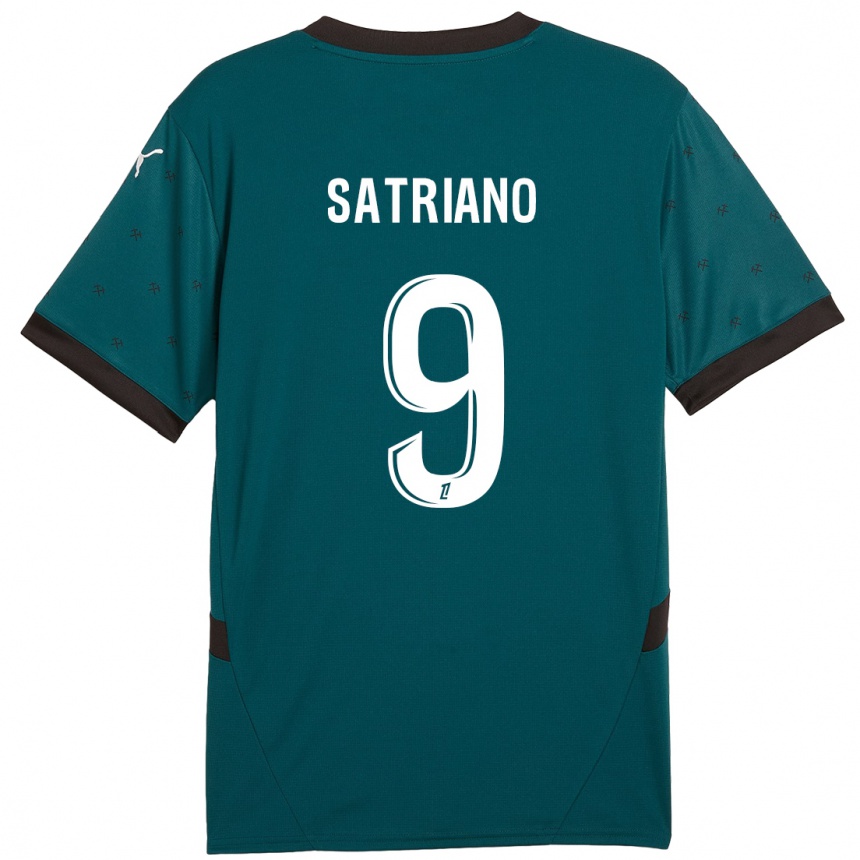 Kinder Fußball Martín Satriano #9 Dunkelgrün Auswärtstrikot Trikot 2024/25 T-Shirt Luxemburg