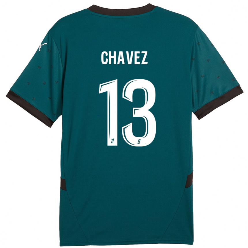 Kinder Fußball Jhoanner Chávez #13 Dunkelgrün Auswärtstrikot Trikot 2024/25 T-Shirt Luxemburg