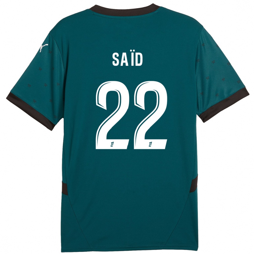 Kinder Fußball Wesley Saïd #22 Dunkelgrün Auswärtstrikot Trikot 2024/25 T-Shirt Luxemburg