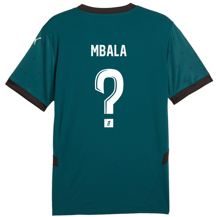 Kinder Fußball Keny Mbala #0 Dunkelgrün Auswärtstrikot Trikot 2024/25 T-Shirt Luxemburg