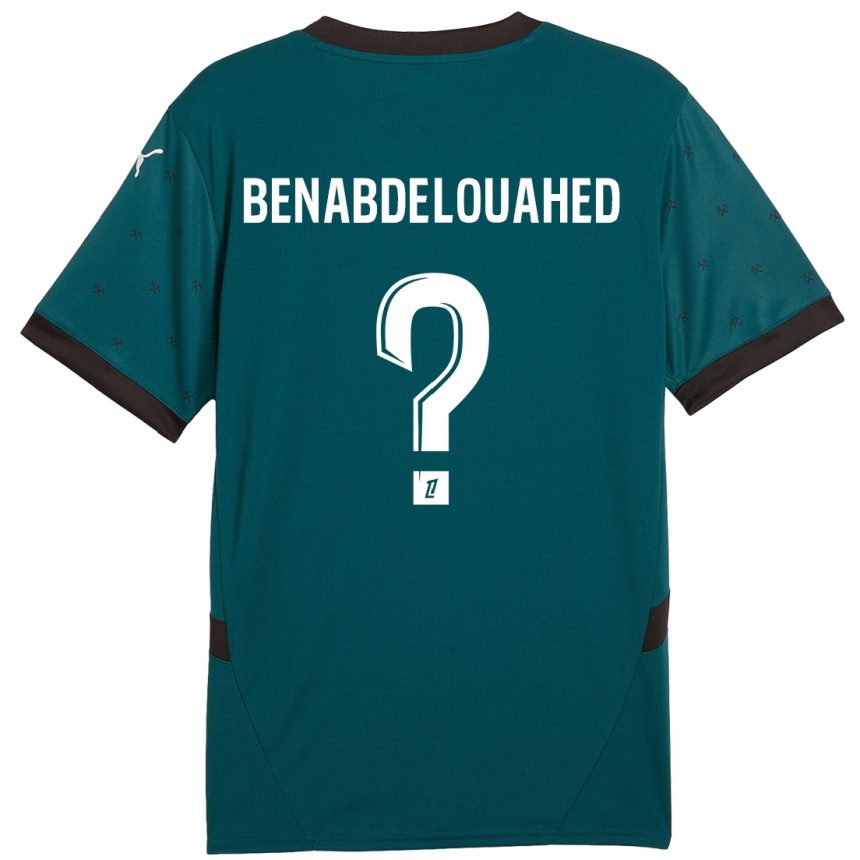 Kinder Fußball Kaïs Benabdelouahed #0 Dunkelgrün Auswärtstrikot Trikot 2024/25 T-Shirt Luxemburg