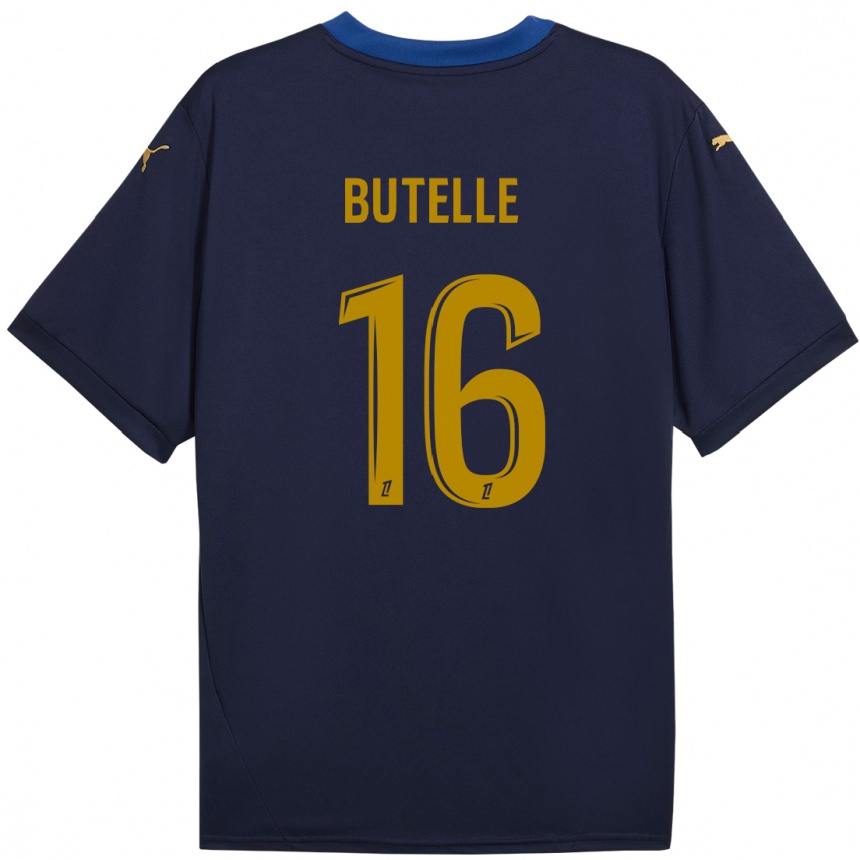 Kinder Fußball Ludovic Butelle #16 Marineblau Gold Auswärtstrikot Trikot 2024/25 T-Shirt Luxemburg