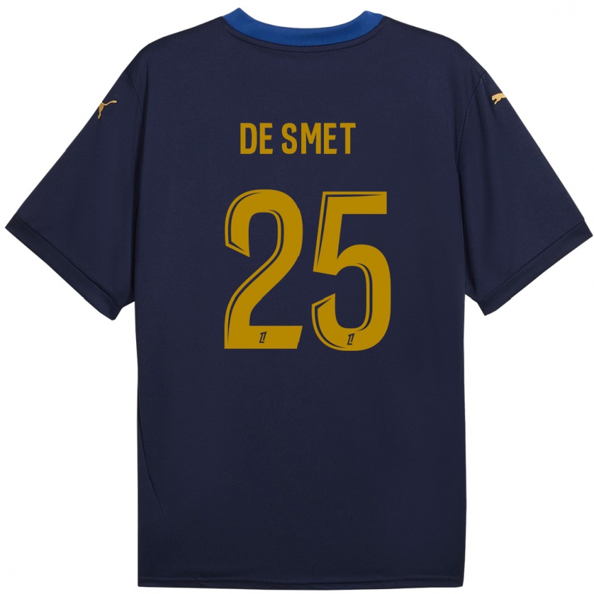 Kinder Fußball Thibault De Smet #25 Marineblau Gold Auswärtstrikot Trikot 2024/25 T-Shirt Luxemburg