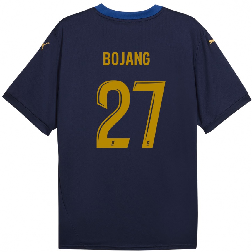 Kinder Fußball Adama Bojang #27 Marineblau Gold Auswärtstrikot Trikot 2024/25 T-Shirt Luxemburg