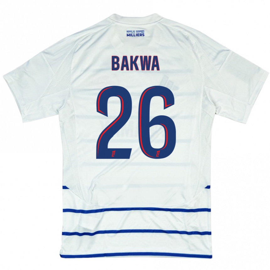 Kinder Fußball Dilane Bakwa #26 Weiß Blau Auswärtstrikot Trikot 2024/25 T-Shirt Luxemburg