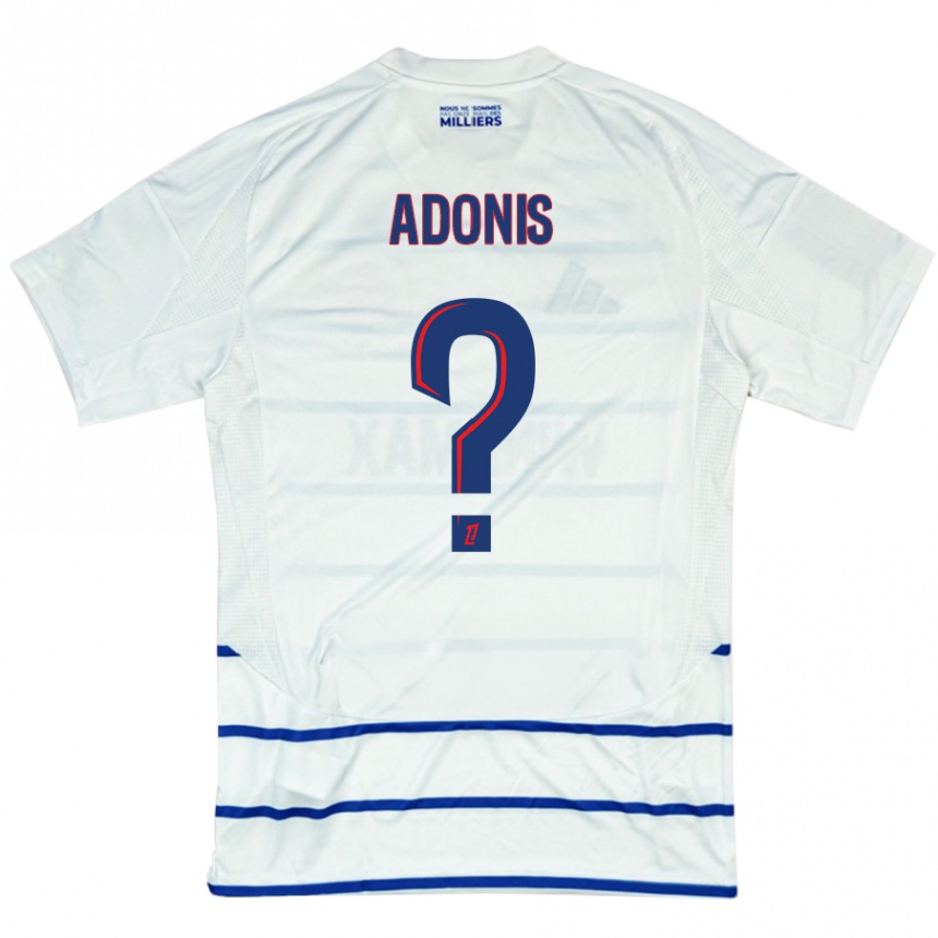 Kinder Fußball Erwan Adonis #0 Weiß Blau Auswärtstrikot Trikot 2024/25 T-Shirt Luxemburg